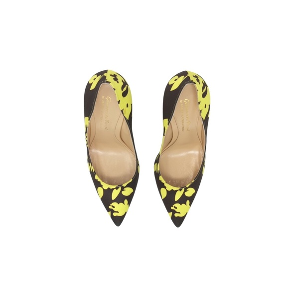 Gianvito Rossi x Mary Katrantzou Lisa Yellow Rosario Satin - 37 - Picture 5 of 7